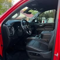 Red truck interior after a full detail